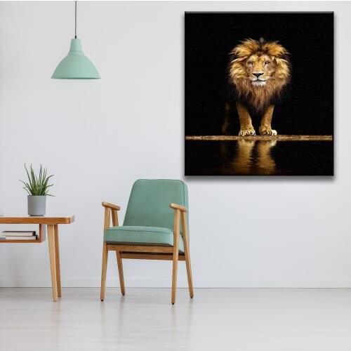 Canvas Painting By Numbers Animal Wall Art Lion King Picture For Living Room Decoration Home Decor Handpainted Artwork Gifts