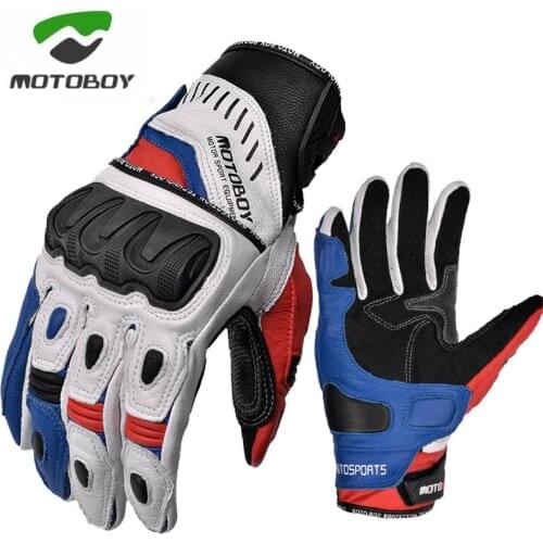 Leather Motorcycle riding gloves Mens motorbike racing rider glove Anti-fall Knight off-road riding equipment Made of heepskin