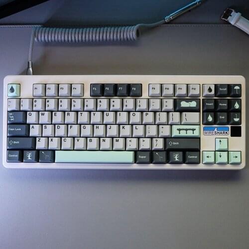 Rainy Day Grey Blue Keycaps For Cherry Gateron Kailh Box TTC Switch Mechanical Keyboard 140key Cherry Profile PBT Korean Key Cap