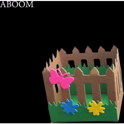 ABOOM Fresh Craft Metal Cutting Dies Cut Die Mold Fence Butterfly Flower Scrapbook Paper Craft Knife Punch Die Cuts For Card
