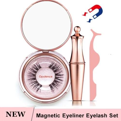 Magnetic Eyeliner Eyelashes Set Natural Thick Handmade No Glue Prevent Allergy Magnetic Fake Eyelashes With Eyelashes Applicator