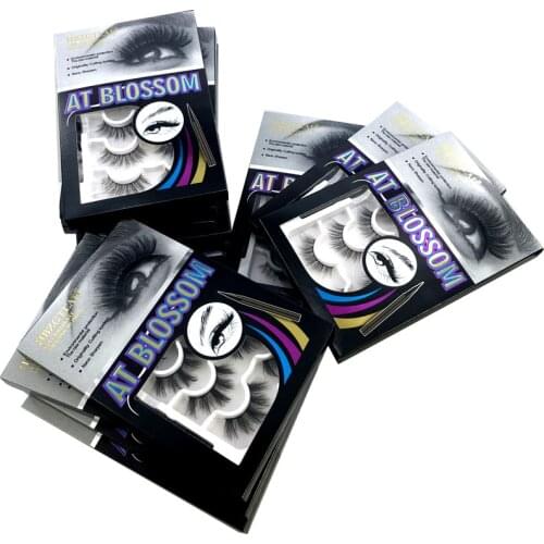 HBZGTLAD New 6 Pairs Eyelashes Self-priming Bushy Cross Style Natural Long Magnetic False Eyelashes Makeup Eyeliner Lashes Set