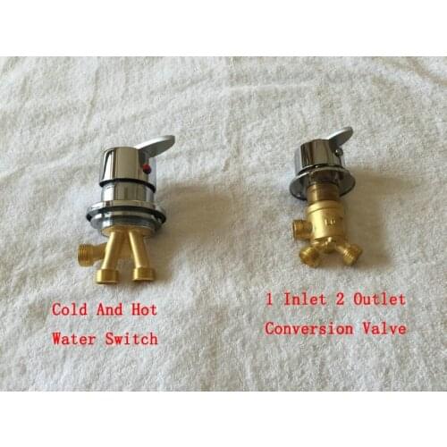 2 Types cold and hot water switch conversion valve, 3 Interfaces shower room mixing valve, 2 Piece set bathroom bathtub faucet
