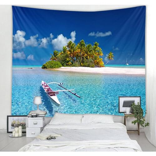 Landscape Painting Tapestry Wall Hanging Colorful Bohemian Natural Scenery Travel Mattress Studio Living Room Art Decoration Dor