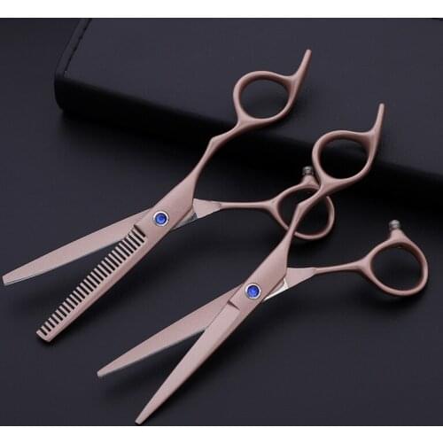 Professional Japan 440c 6 '' rose gold hair scissors haircut thinning barber makas make up cutting shears hairdresser scissors
