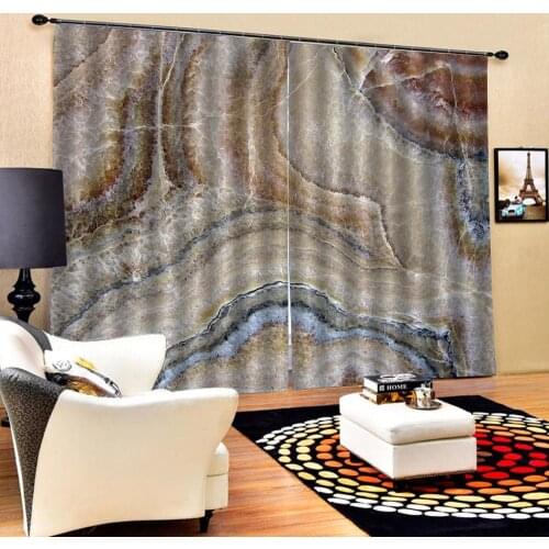 Luxury Blackout 3D Window Curtains For Living Room Bedroom Customized size marble curtains