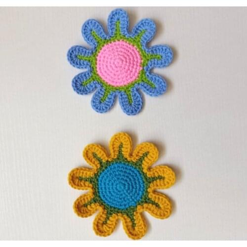 Hand Crochet Flower Cup Coaster Tea Mats Coffee Placemat Pad Kitchen Table Desk Decor Wedding Decoration