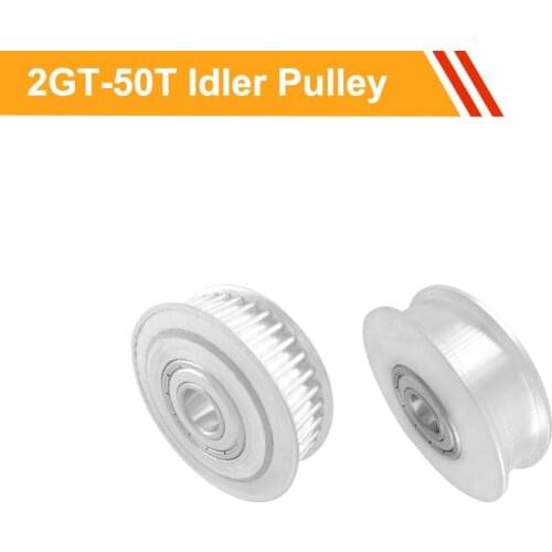 2GT 50T Idler Bearing Motor Pulley with/without Teeth 7mm/11mm Belt Width Bearing Pulley 5/6/8/10/12mm Bore Tooth Belt Pulley
