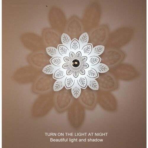 Modern Bedroom Leaf Shadow Wall Lamp LED Corridor Aisle Light Creative Living Room Wrought Iron Wall Lamp AC220V E26 Lamps