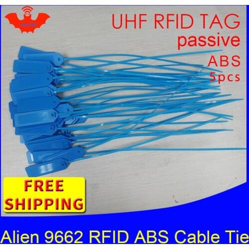 UHF RFID ABS cable tie Alien 9662 EPC Gen2 6C 915m 868m 860-960MHZ Higgs3 5pcs free shipping long range smart passive RFID tags