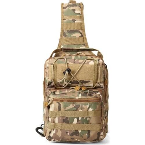 Outdoor tactics Chest pack men Multifunction Army camouflage Cycling backpack One Shoulder Crossbody Backpack Medium