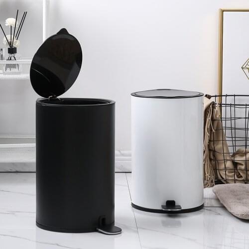 Waterproof Large Waste Bin Press Living Room Luxury Stainless Steel Trash Can Kitchen Kosz Na Smieci Household Products DG50WB