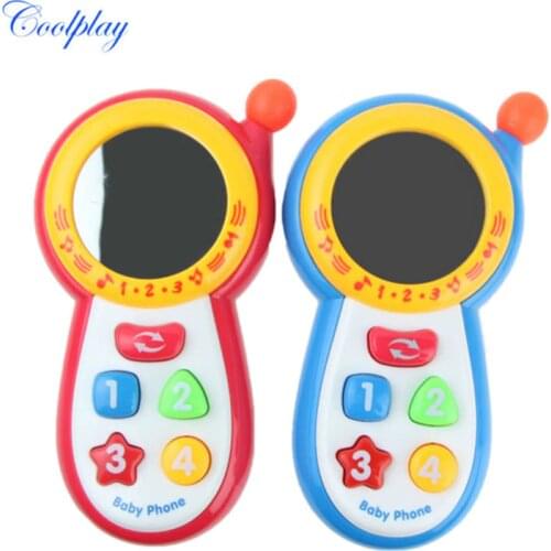Mirror Cartoon Smart Phone Toy Electronic Music Sound Cellphone Shape Color Number Recognition Early Educational Toys for Kids