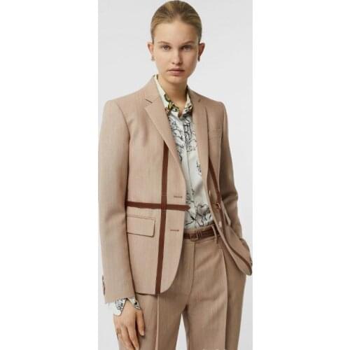 Spring autumn fashion England style hit color design ins popular blazer female professional outerwear with belt jackets F1162