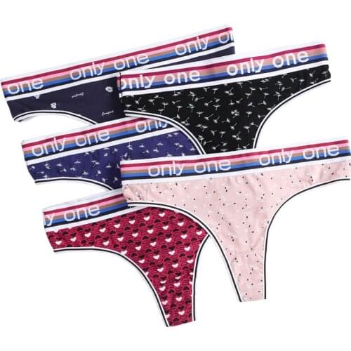 Womens Underwear Sexy Sports Briefs Low Waist Cotton T Pants Ladies Printing Underpants Letters Underwear Female Shorts