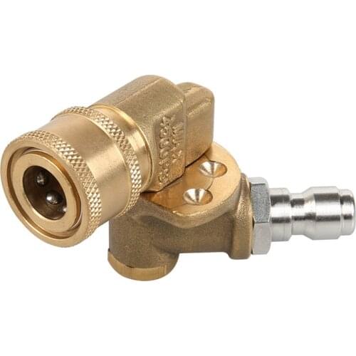 1/4 Inch Quick Gutter Cleaner 4500 PSI Pivoting Coupler For Pressure Washer Nozzle Groove Attachment Quick Insert Rotary Joint