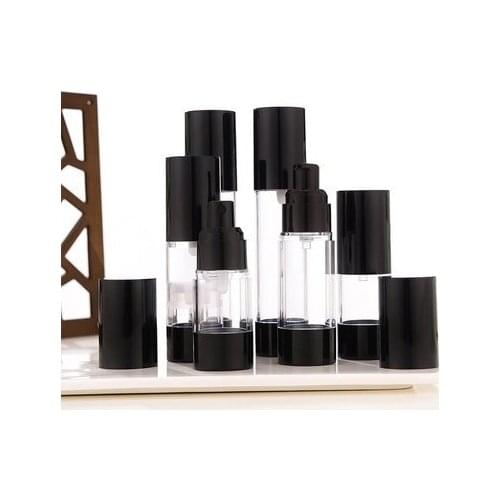 10pc 15/30/50ml AS Clear Portable Airless Bottle cosmetic Treatment Pump Liquid Shampoo Makeup Container Refillable Bottles