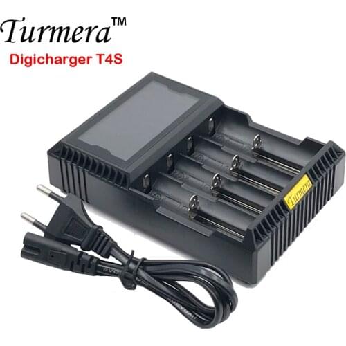 18650 battery charger Turmera lcd T2S/T4S for 26650 21700 18500 18350 14500 NI-MH NI-CD A AA battery