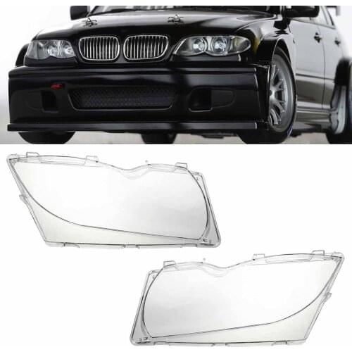 2pcs/set Front Headlight Lens Plastic Cover for B-M-W E46 3-series 4DR 2001-2005