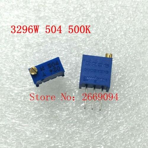 20Pcs/lot 3296W-1-504LF 3296W 504 500K ohm Top regulation Multiturn Trimmer Potentiometer High Precision Variable Resistor