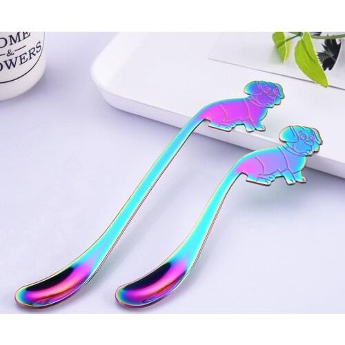 304 Stainless Steel Creative Puppy Ice Spoon Coffee Hanging Spoon Stainless Steel Spoon for Coffee Stirring Spoon Dinner Service