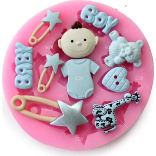 3D Child / Giraffe / Star Silicone Fondant Mould Cake Decorating Baking Tools Kitchen Accessories SQ15335
