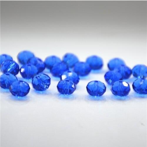 70Pcs 6*8mm Mixed Faceted Glass Crystal Rondelle Spacer Beads For Jewelry Making 18Colors In Total Free Shipping
