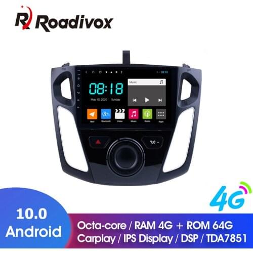 9" Android 10.0 RAM 4G ROM 64G Car DVD For Ford Focus 2012 2015 Car Radio Multimedia Player GPS Navigation System Head Unit
