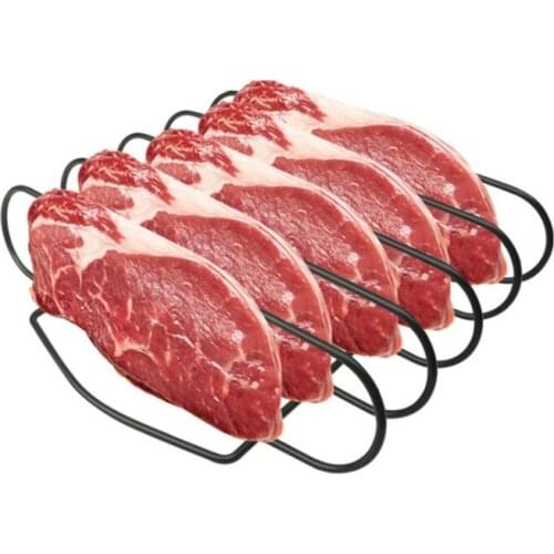 Non-stick Rib Shelf Bbq Stand Barbecue Roast Rack Stainless Steel Grilling Bbq Chicken Beef Ribs Rack Grilling Baske