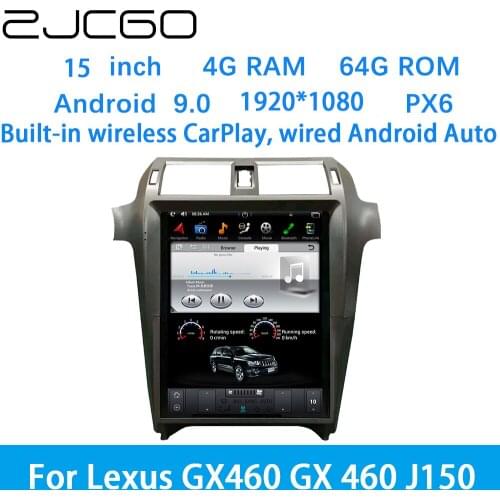 ZJCGO Car Multimedia Player Stereo GPS DVD Radio Navigation Android Screen System for Lexus GX460 GX 460 J150 2010~2019