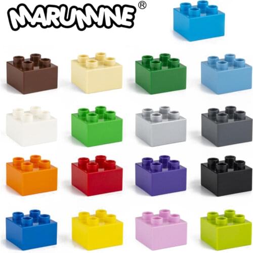 MARUMINE 2x2 Dots Classic Block Cube 50PCS Creative Bulk Building Bricks Parts Accessories Educational Toys Gift For Children