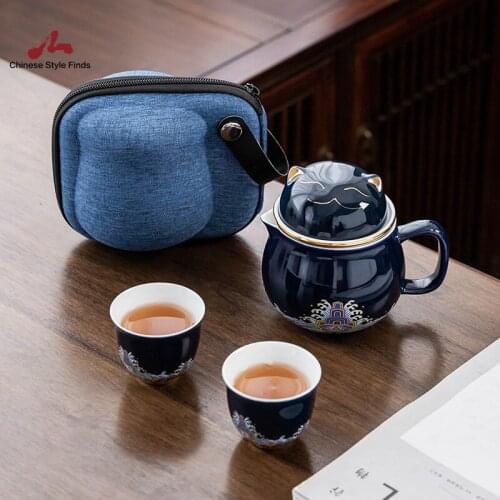 Tea Set Cute Lucky Cat Pocelain Tea Set Creative Maneki Neko Ceramic Tea Cup Pot With Strainers Lovely Plutus Cat Teapots