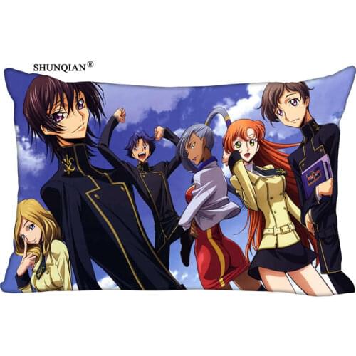 Code Geass Rectangle Pillow Cover Size 45x35cm (one side) Print Custom Zipper Polyester Cotton Pillowcase
