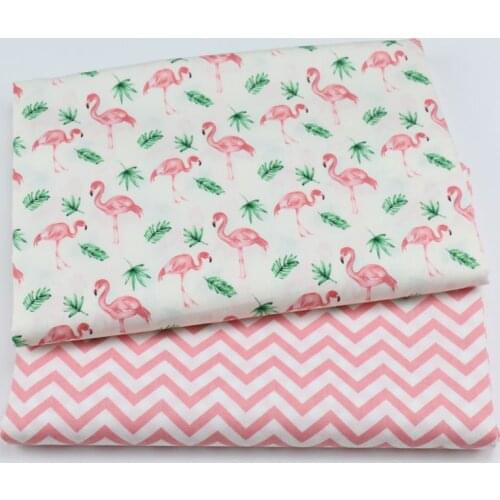 Flamingo Print Cotton Twill Fabric Textile Craft Patchwork DIY Sewing Fat Dormitory Four Seasons Sheet Designed for Baby & Child