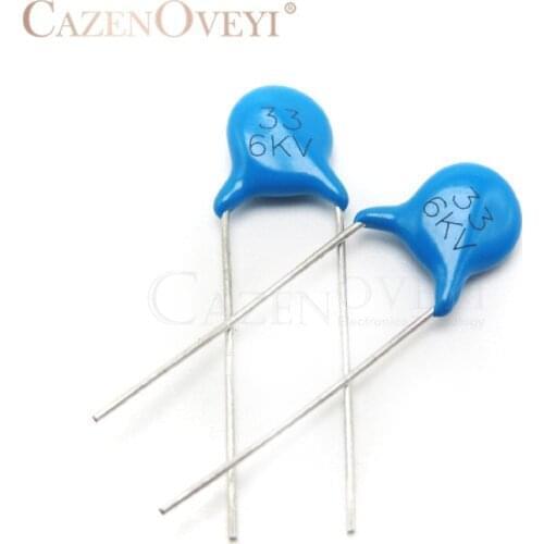 20pcs/lot High-voltage 6KV33J ceramic capacitors 6KV 6000V 33P 33J In Stock