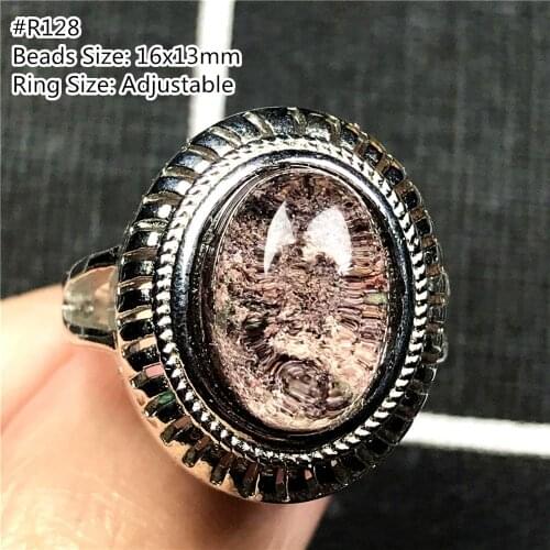 Genuine Natural Red Phantom Quartz Ring Jewelry For Woman Lady Man Crystal Love Gift Oval Beads Fashion Adjustable Ring AAAAA