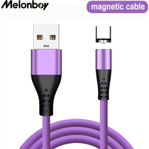 Melonboy Liquid Silicone Magnet Cable Micro USB Fast Charging Type C Charger For Samsung Xiaomi Android Mobile Phone Charger