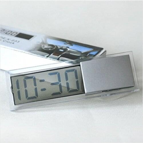 Mini Digital Car Electronic Clock High Quality Durable Transparent LCD Display Digital Watch Universal Car Decor