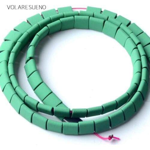 Natural Green Hematite Stone Rubber Matte Square Beads Space Loose Beads For Jewelry Making 5*5mm Diy Bracelet Necklace 15"