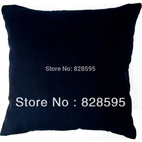 EA134 - 16" x 16" / 40 x 40cm Plain Solid Dark Blue Cotton Canvas Cushion Cover Pillow Case (1pcs)