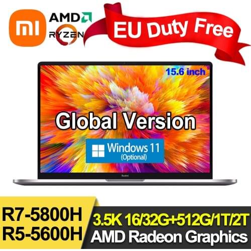 Xiaomi RedmiBook Laptop Pro 15 Ryzen AMD R7-5800H OLED 3.2K 90Hz FHD Screen 15.6Inch 16GB+512GB 100%sRGB Win10 Office Notebook P