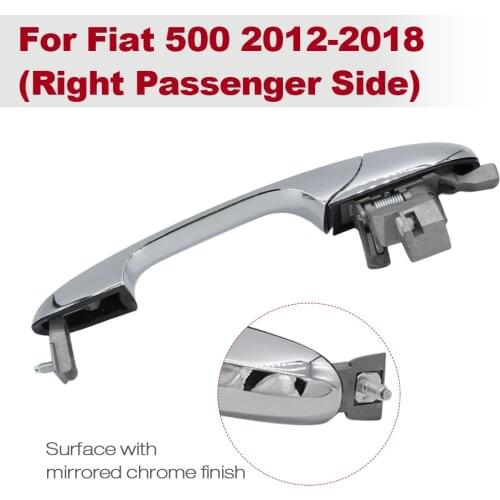 Passenger Side Door Outside Chrome Handle Exterior Front Door Passenger Side Handle Fit for FIAT 500 2012-2018