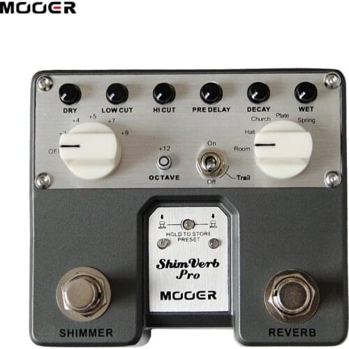 MOOER ShimVerb Pro Digital Reverb Guitar Effect Pedal 5 Reverb Modes Twin Footswitch Floating-point DSP Chip Guitar Accessories