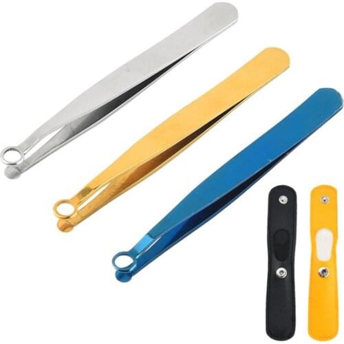 1pc Nose Hair Trimming Tweezers Round Tip Stainless Steel Eyebrow Tweezer Nose Hair Cut Manicure Facial Trimming Makeup Scissors