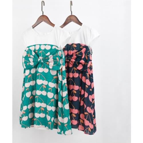 Girls' Boutique Butterfly Festival Printed Dress 2021 Spring and Summer Trend Stitching Contrast Color Casual Princess Dress