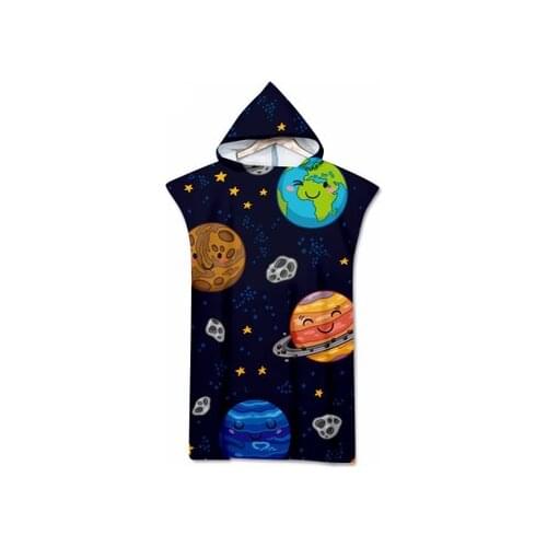 Bohemian 3D Printed Microfiber Beach Towel With Hooded Quick Drying Poncho Towel Outdoor Swim Surf Changing Robe Beachwear