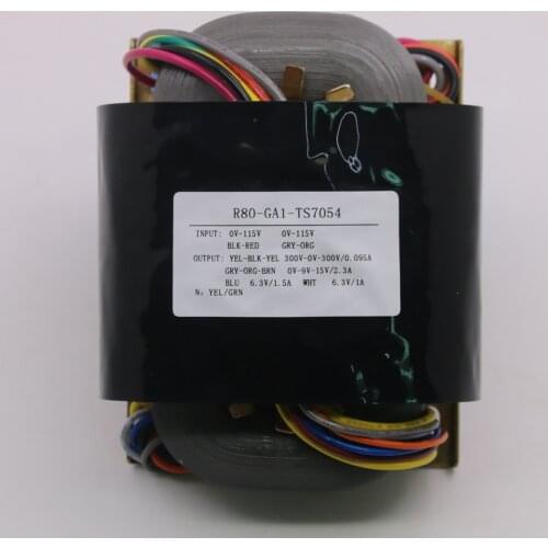 R80-GA1 100W (100VA) R core Tube Power Amplifier Audio Transformer 300-0-300V+6.3V+6.3V+0-9-15VHiFi Hi-eng Power PSU