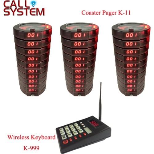 CE Approved One transmitter and 30 pagers fast food restaurant queue buzzer system