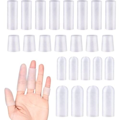 2pcs Silicone Finger Protector Toe Sleeve Cap Cover Hand Foot Care Tools Bunion Pain Relief Gel Pedicure Orthosis Stranghter