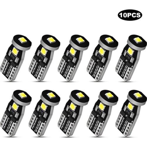 10Pcs T10 Led Canbus W5W Led Bulbs 168 194 Car Interior Lights Signal Lamp Dome Reading License Plate Light Auto 12V 6000K White